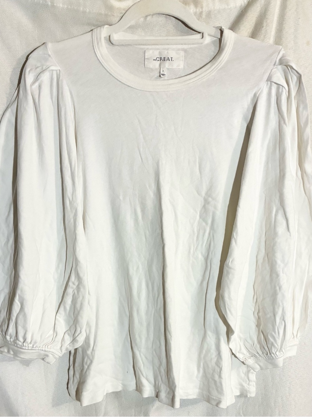 The Great Balloon Sleeve Shirt Sz 2-M Cotton Wardrobe Staple Minimalist USA
